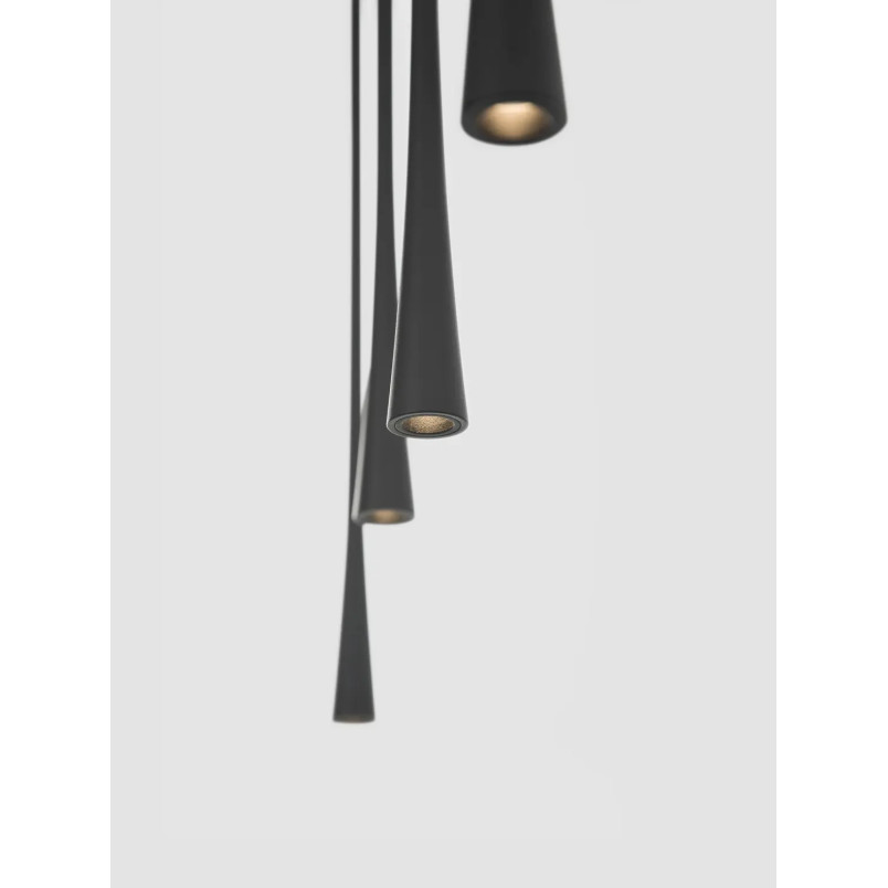 Lampa wisząca 4 punktowa na listwie Ticco 110cm LED 3000K czarna