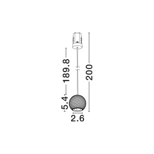 Lampa wisząca kula - podtynkowa Berceto 5,5cm LED 2700K biała