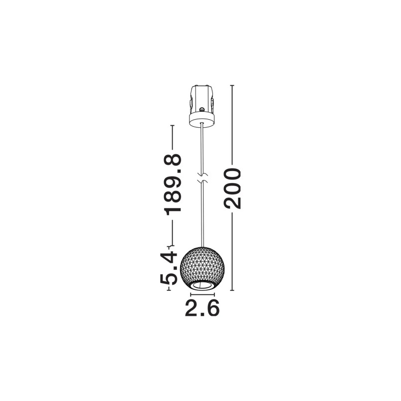 Lampa wisząca kula - podtynkowa Berceto 5,5cm LED 2700K biała