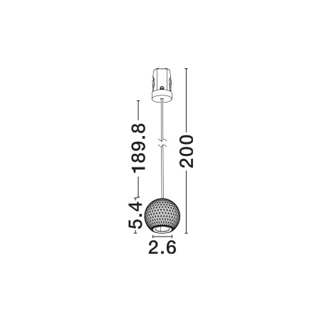 Lampa wisząca kula - podtynkowa Berceto 5,5cm LED 2700K biała