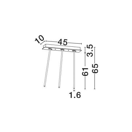 Lampa sufitowa 3 punktowa - regulowana Sotto 45cm LED 3000K czarna