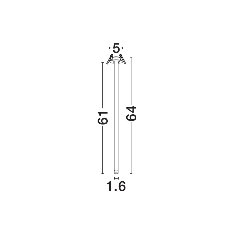 Lampa sufitowa podtynkowa - regulowana Sotto 5cm H64cm LED 3000K 25° biała