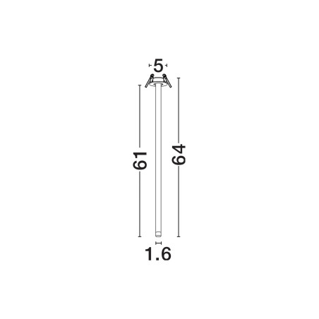 Lampa sufitowa podtynkowa - regulowana Sotto 5cm H64cm LED 3000K 25° czarna