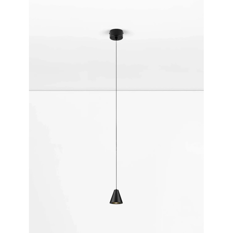 Lampa wisząca stożek - punktowa Noop LED 3000K 6cm czarna