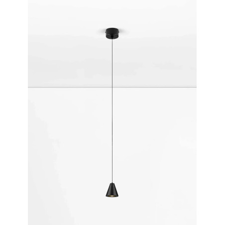 Lampa wisząca stożek - punktowa Noop LED 3000K 6cm czarna