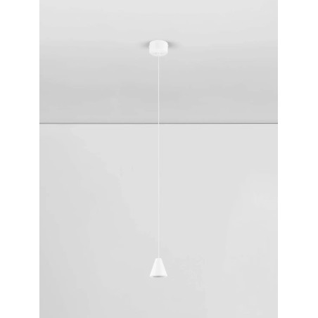 Lampa wisząca stożek - punktowa Noop LED 3000K 6cm biała