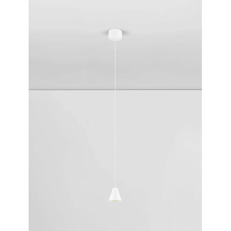 Lampa wisząca stożek - punktowa Noop LED 3000K 6cm biała