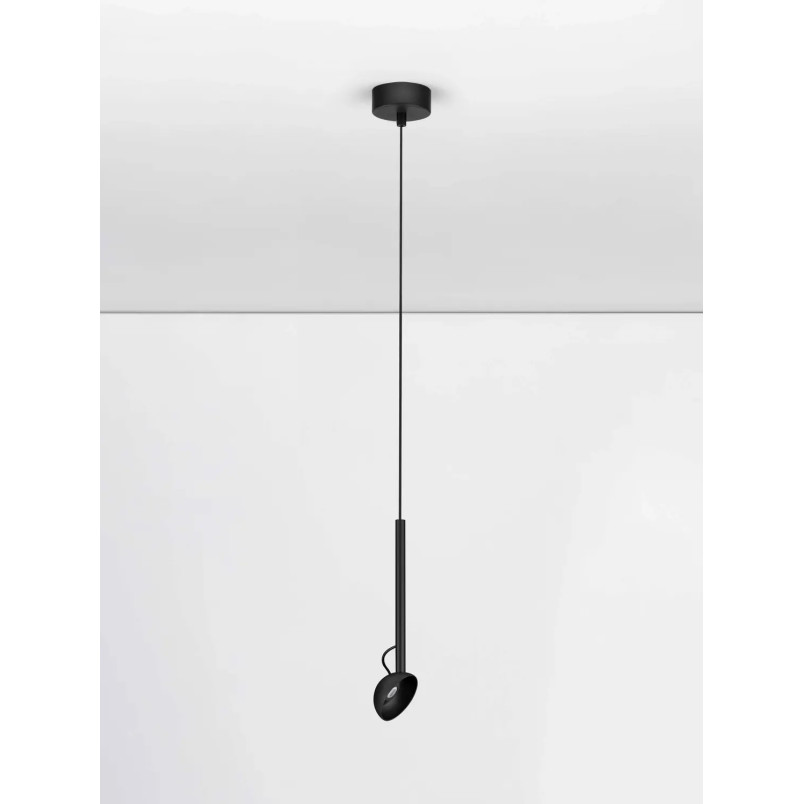 Lampa wisząca z małym kloszem - regulowana Tellio 8cm LED 3000K czarna