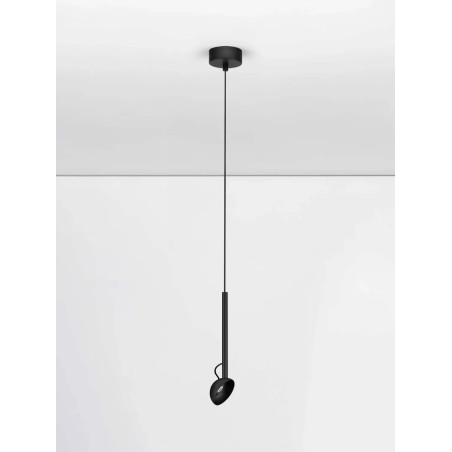 Lampa wisząca z małym kloszem - regulowana Tellio 8cm LED 3000K czarna