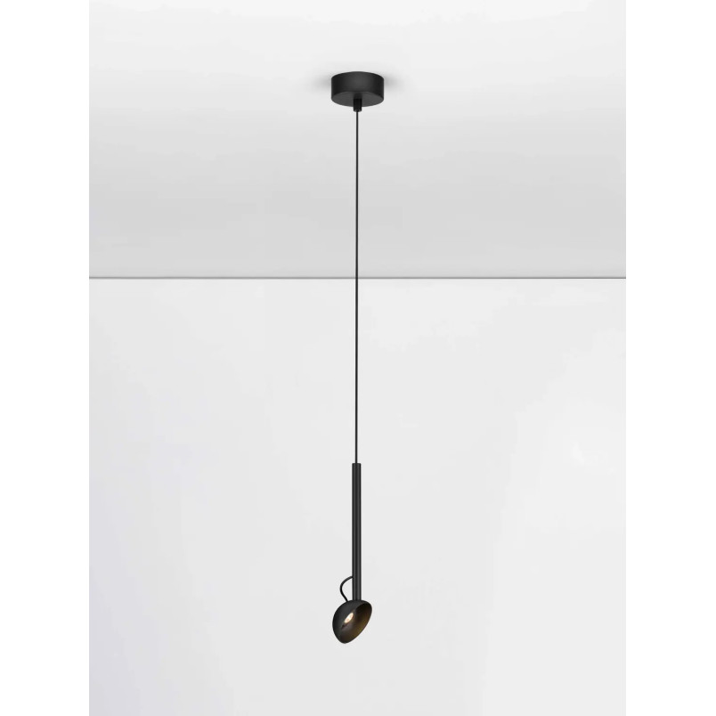 Lampa wisząca z małym kloszem - regulowana Tellio 8cm LED 3000K czarna