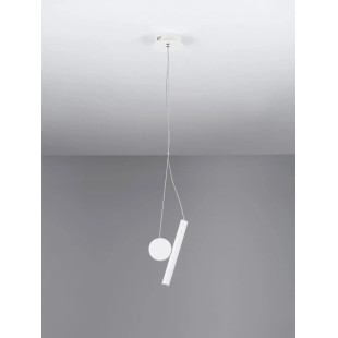 Lampa wisząca punktowa - tuba z dekoracyjnym elementem Meru 2,5cm LED 3000K biała