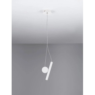Lampa wisząca punktowa - tuba z dekoracyjnym elementem Meru 2,5cm LED 3000K biała