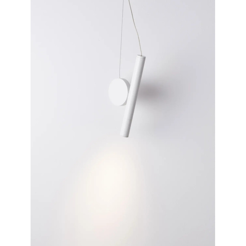 Lampa wisząca punktowa - tuba z dekoracyjnym elementem Meru 2,5cm LED 3000K biała