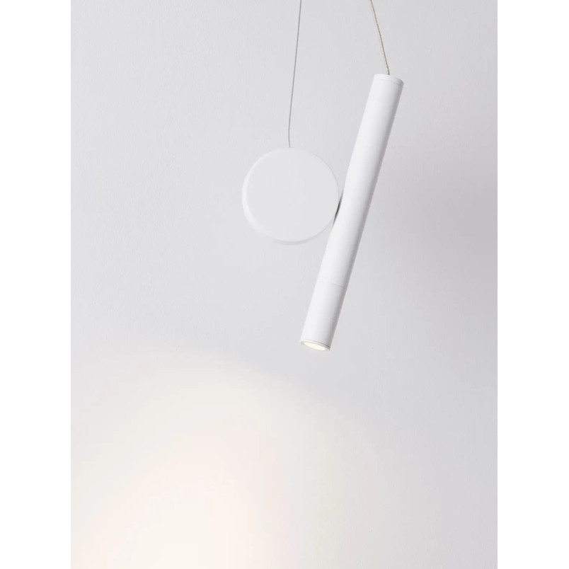 Lampa wisząca punktowa - tuba z dekoracyjnym elementem Meru 2,5cm LED 3000K biała