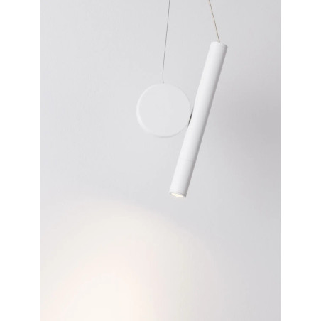 Lampa wisząca punktowa - tuba z dekoracyjnym elementem Meru 2,5cm LED 3000K biała