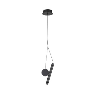 Lampa wisząca punktowa - tuba z dekoracyjnym elementem Meru 2,5cm LED 3000K czarna