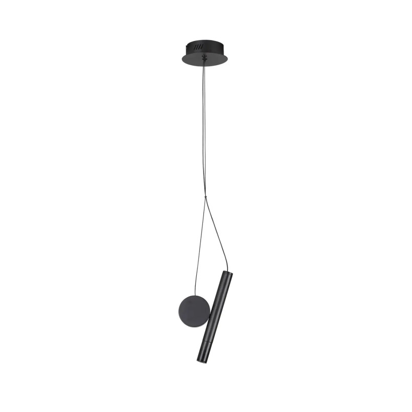 Lampa wisząca punktowa - tuba z dekoracyjnym elementem Meru 2,5cm LED 3000K czarna