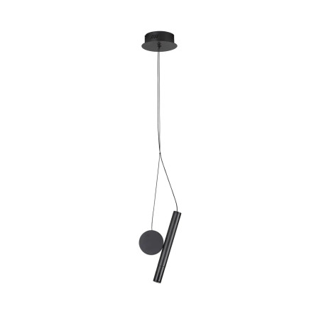 Lampa wisząca punktowa - tuba z dekoracyjnym elementem Meru 2,5cm LED 3000K czarna