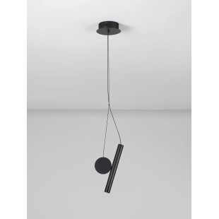 Lampa wisząca punktowa - tuba z dekoracyjnym elementem Meru 2,5cm LED 3000K czarna