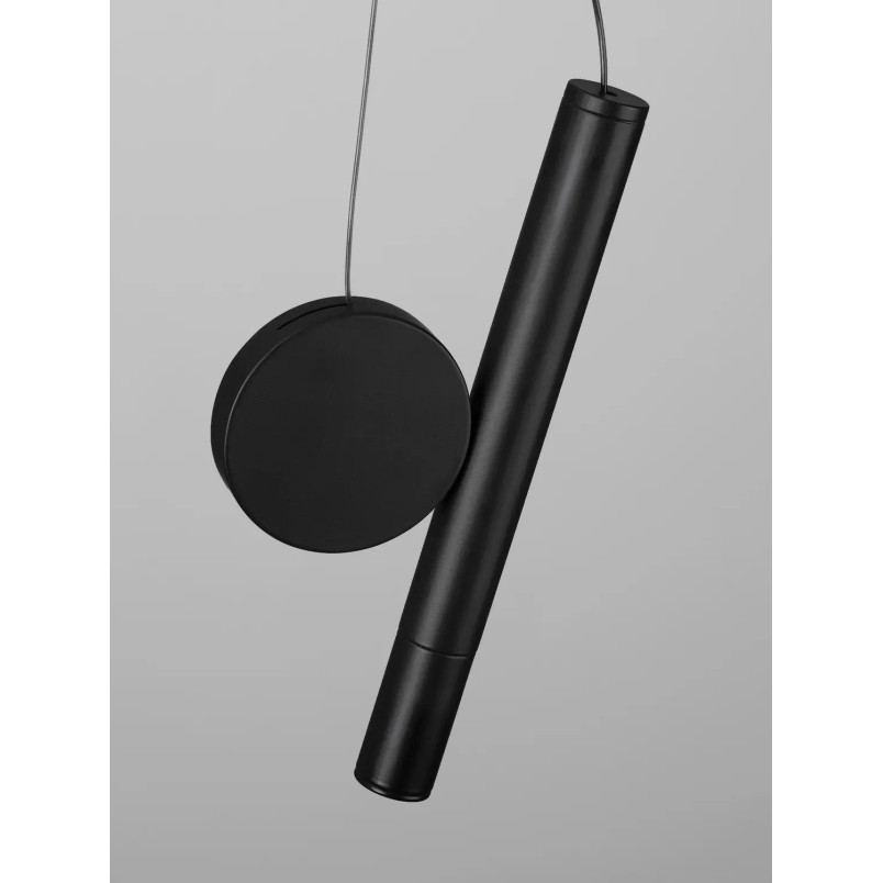 Lampa wisząca punktowa - tuba z dekoracyjnym elementem Meru 2,5cm LED 3000K czarna