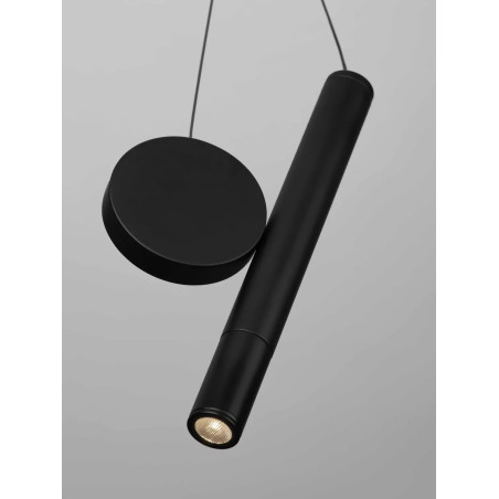 Lampa wisząca punktowa - tuba z dekoracyjnym elementem Meru 2,5cm LED 3000K czarna