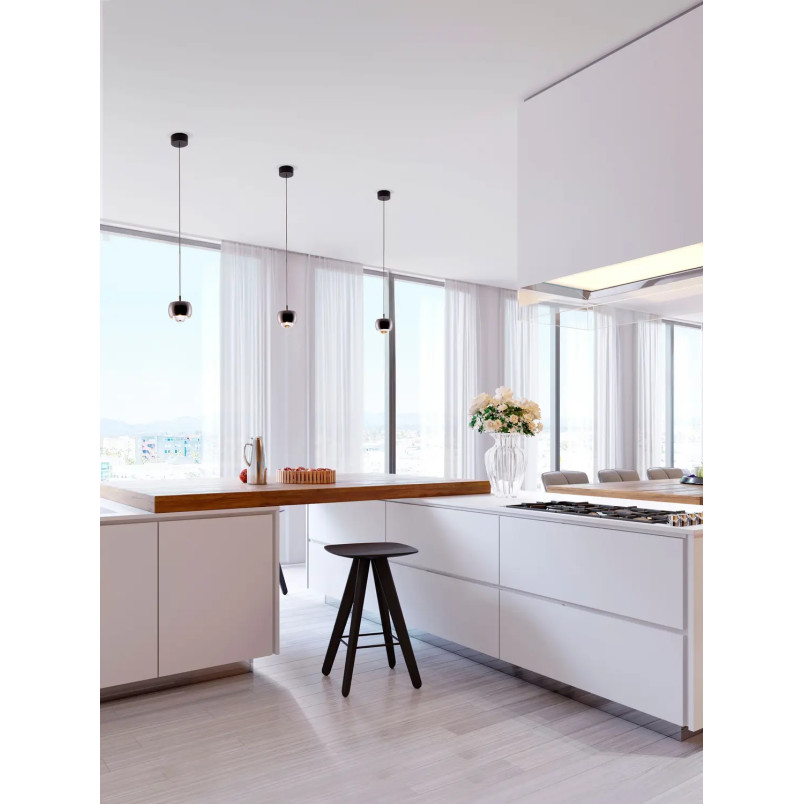 Lampa wisząca punktowa nowoczesna Gano LED 3000K 9,6cm czarny chrom