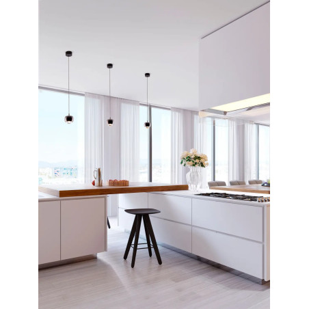 Lampa wisząca punktowa nowoczesna Gano LED 3000K 9,6cm czarny chrom