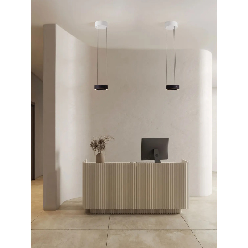 Lampa wisząca okrągła z dotykowym ściemniaczem Timon 20cm LED 3000K czarno-biała