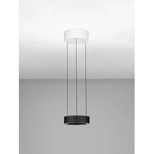 Lampa wisząca okrągła z dotykowym ściemniaczem Timon 20cm LED 3000K czarno-biała