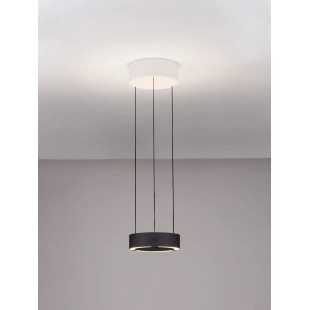Lampa wisząca okrągła z dotykowym ściemniaczem Timon 20cm LED 3000K czarno-biała