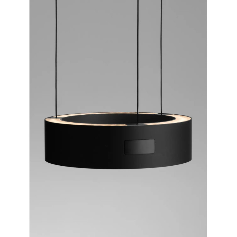 Lampa wisząca okrągła z dotykowym ściemniaczem Timon 20cm LED 3000K czarno-biała