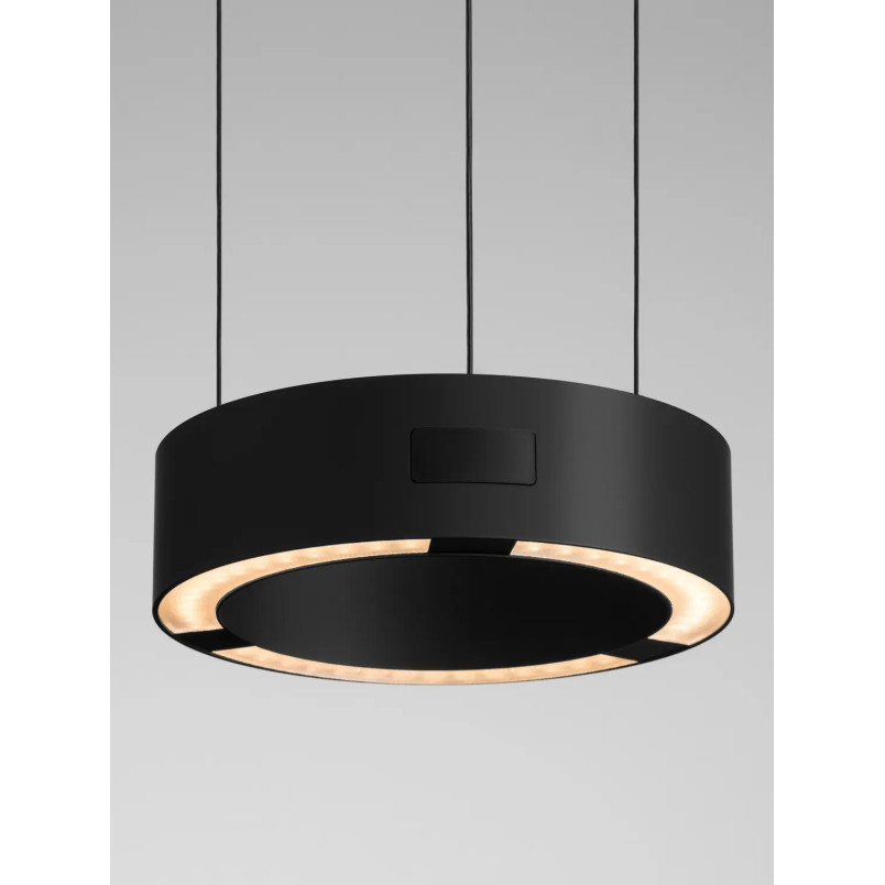 Lampa wisząca okrągła z dotykowym ściemniaczem Timon 20cm LED 3000K czarno-biała