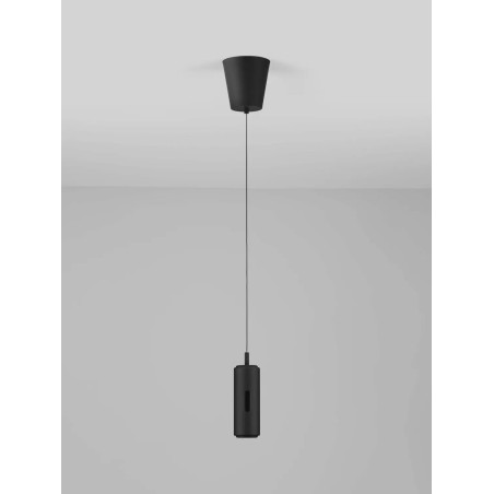 Lampa wisząca tuba z dotykowym ściemniaczem na kloszu Storm 7cm LED 3000K czarna