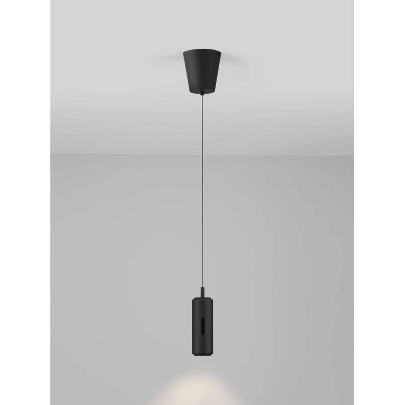 Lampa wisząca tuba z dotykowym ściemniaczem na kloszu Storm 7cm LED 3000K czarna