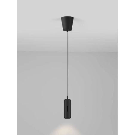 Lampa wisząca tuba z dotykowym ściemniaczem na kloszu Storm 7cm LED 3000K czarna
