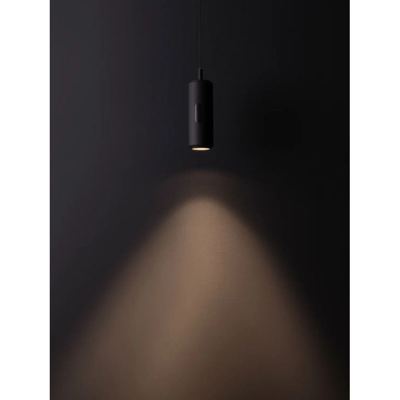 Lampa wisząca tuba z dotykowym ściemniaczem na kloszu Storm 7cm LED 3000K czarna