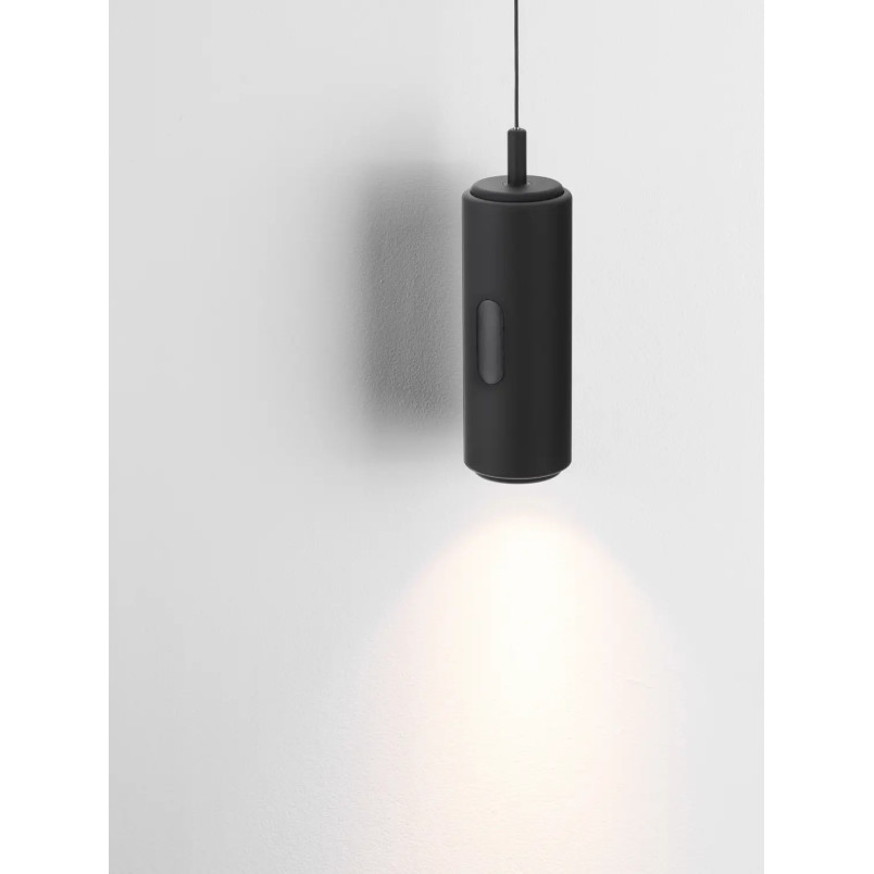 Lampa wisząca tuba z dotykowym ściemniaczem na kloszu Storm 7cm LED 3000K czarna