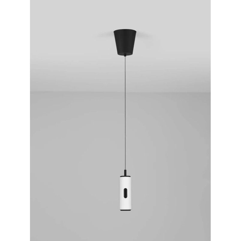 Lampa wisząca tuba z dotykowym ściemniaczem na kloszu Storm 7cm LED 3000K biała