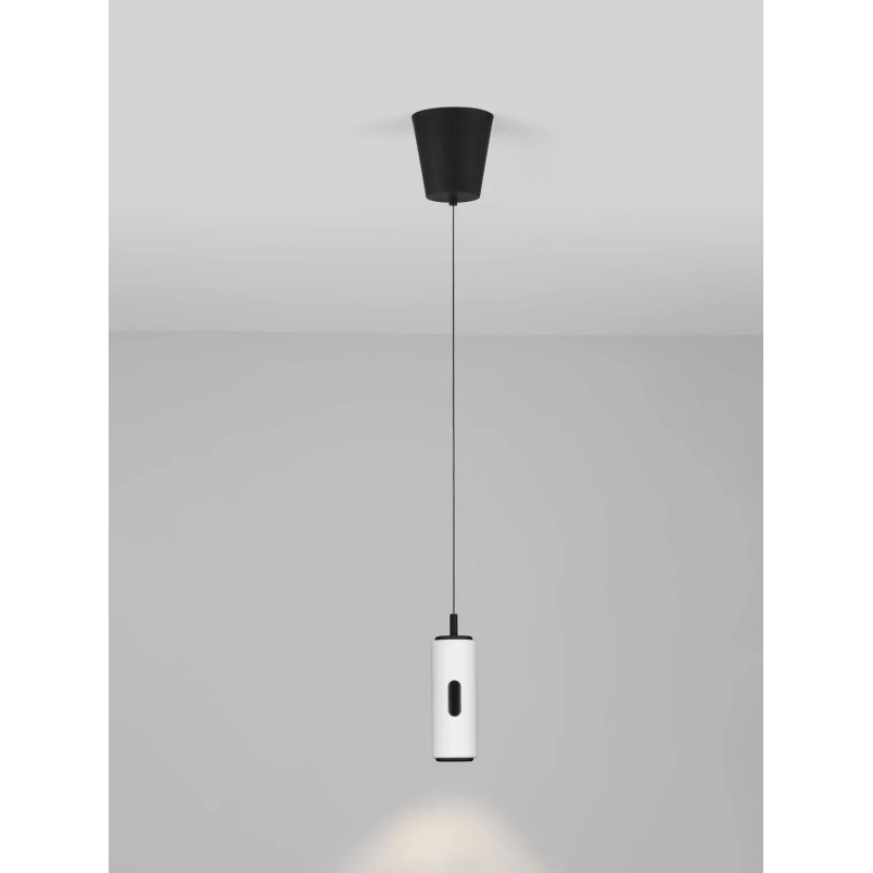 Lampa wisząca tuba z dotykowym ściemniaczem na kloszu Storm 7cm LED 3000K biała