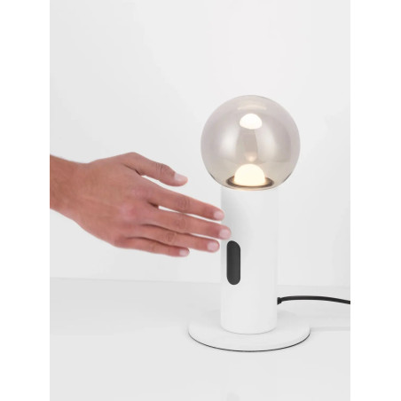 Lampa stołowa kula z dotykowym ściemniaczem Churros LED 3000K biała