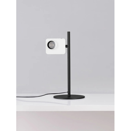 Lampa biurkowa - aparat z dotykowym ściemniaczem Carso LED 3000K biało-czarna