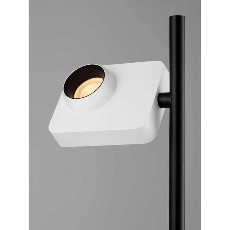 Lampa podłogowa - aparat z dotykowym ściemniaczem Carso H131cm LED 3000K biało-czarna