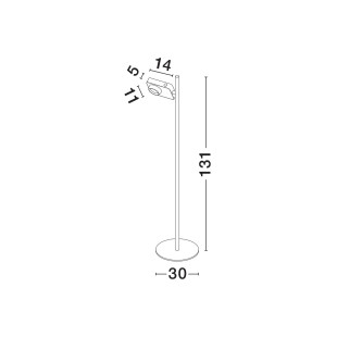 Lampa podłogowa - aparat z dotykowym ściemniaczem Carso H131cm LED 3000K biało-czarna