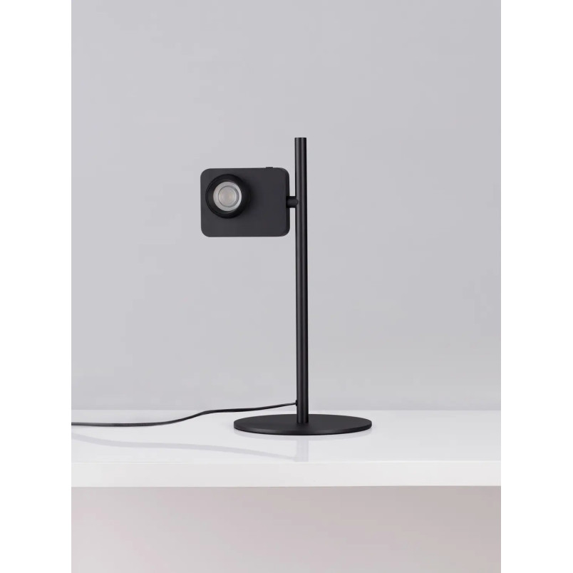 Lampa biurkowa - aparat z dotykowym ściemniaczem Carso LED 3000K czarna