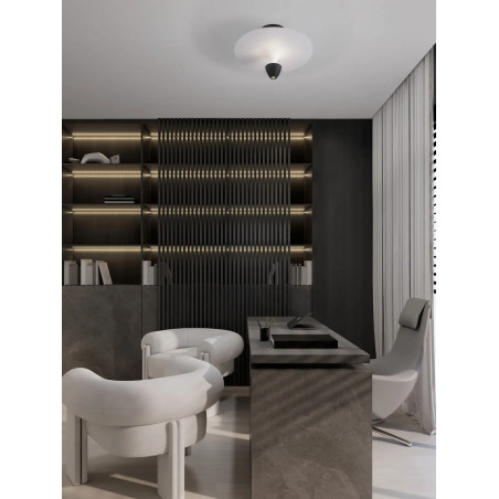 Plafon nowoczesny metalowy Tula LED 3000K 34cm biało-czarny
