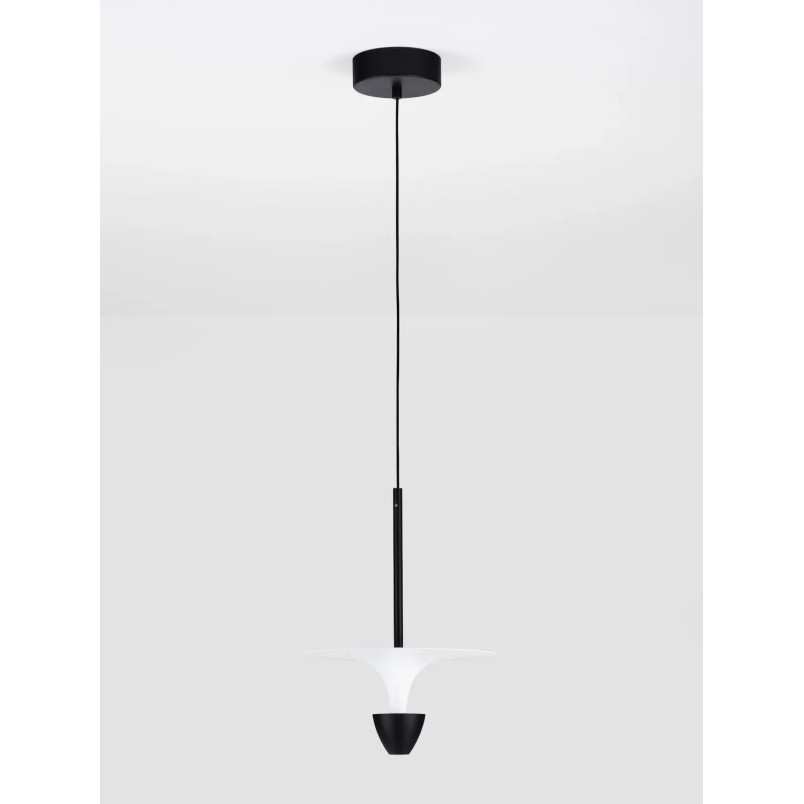 Lampa wisząca metalowa nowoczesna Tula LED 3000K 26cm biało-czarna