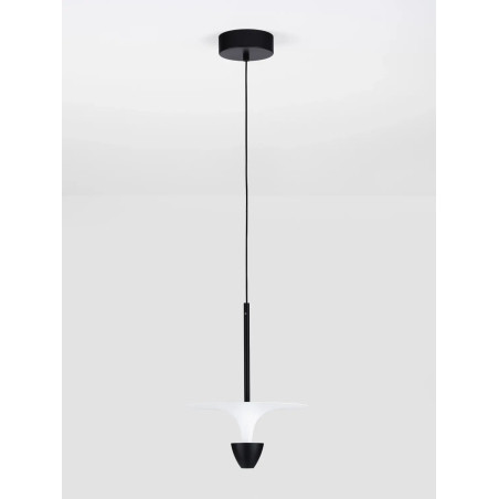 Lampa wisząca metalowa nowoczesna Tula LED 3000K 26cm biało-czarna