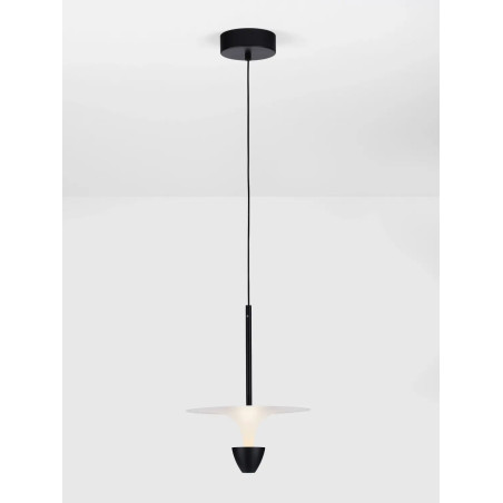 Lampa wisząca metalowa nowoczesna Tula LED 3000K 26cm biało-czarna