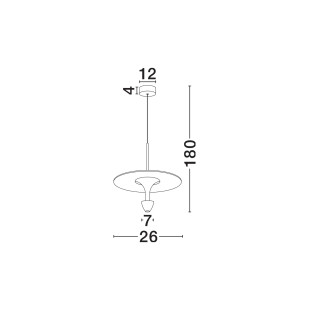 Lampa wisząca metalowa nowoczesna Tula LED 3000K 26cm biało-czarna
