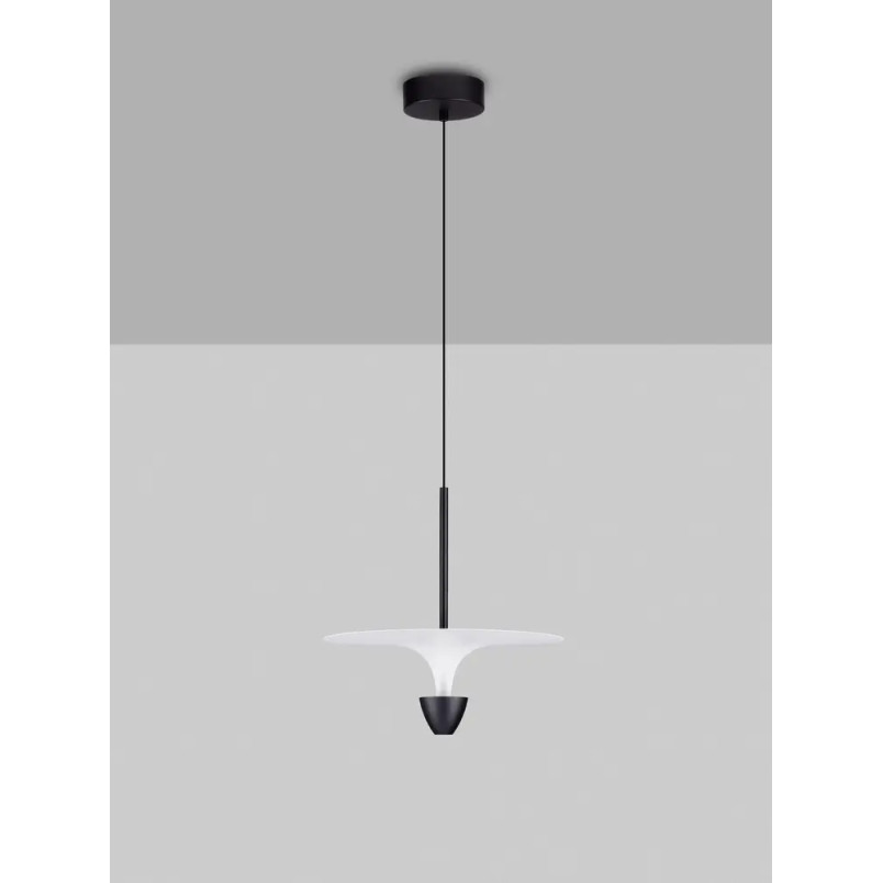 Lampa wisząca metalowa nowoczesna Tula LED 3000K 34cm biało-czarna